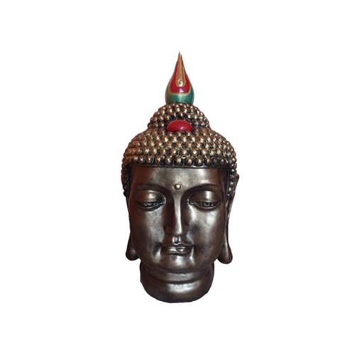 Decorative sculpture designed as Buddha head figure 55 cm height (B63)