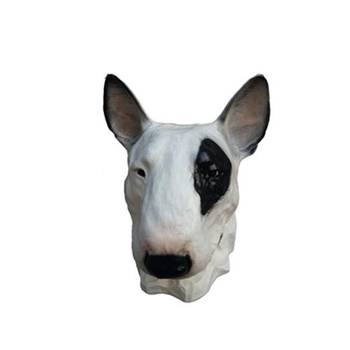White black colored decorative sculpture designed as a bull terrier head 30cm WG2020(A502)