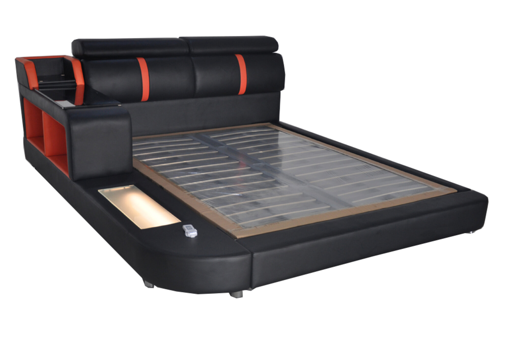 Design luxury upholstered bed marriage hotel beds with USB leather 140/160/180/200 LB8821