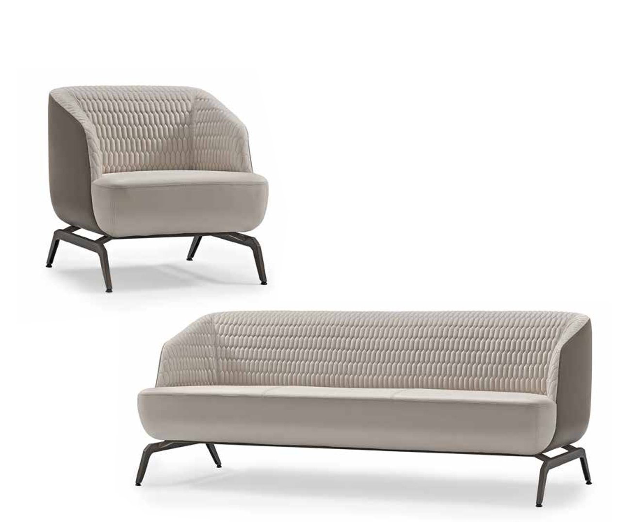 Exclusive white sofa set designer upholstered furniture three-seater armchair