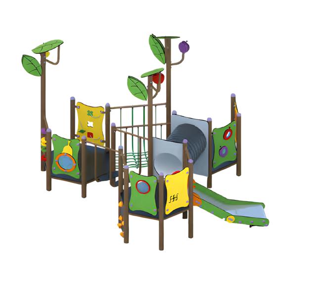 Playground Hideout Slide Tower Climbing Pole Play Bridge Climbing Course