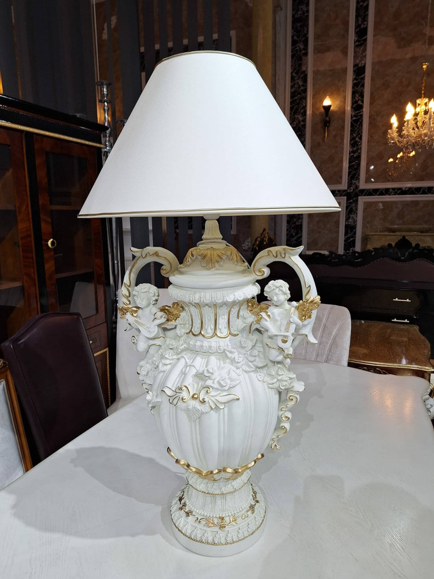 Classic Table Lamp Lighting White Study Night Lamp