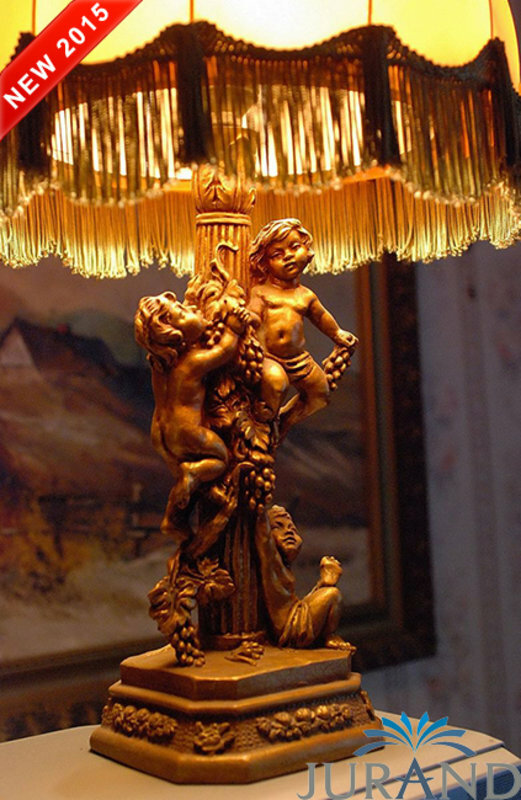 Decorative classic style table reading lamp with babies figures 1906