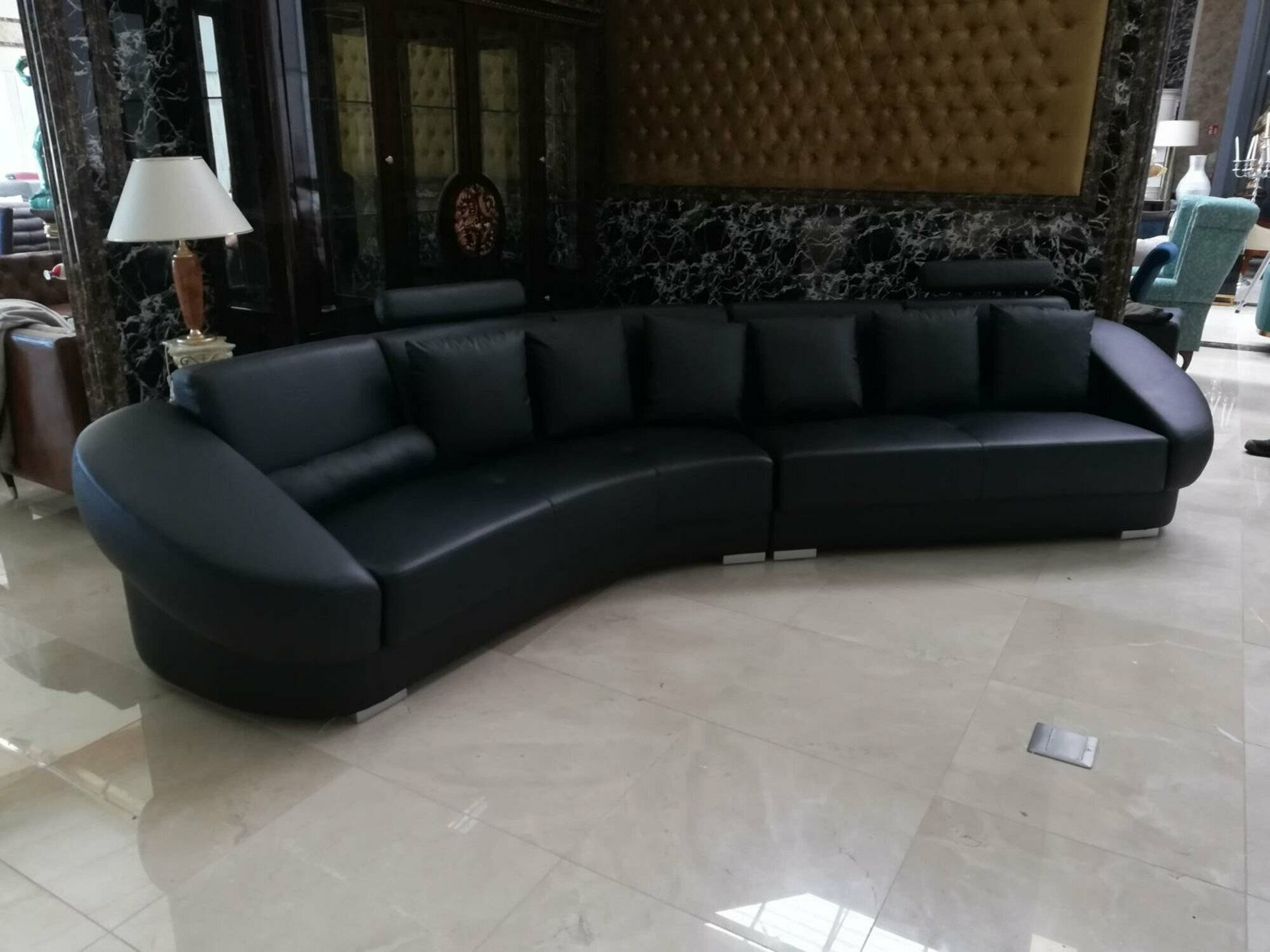 Luxus Ecksofa L-Form Garnitur Leder Ledersofa Sitz Wohnzimmer Ecke Sofa On Stock