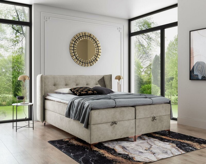 Furnishings bedroom upholstered bed luxury box spring bed double design furniture