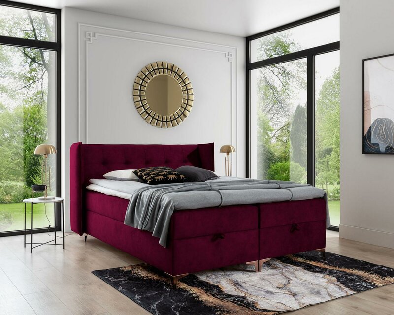 Bed Bedroom Luxury Design Modern Boxspring Bed Furnishing Upholstered Bed