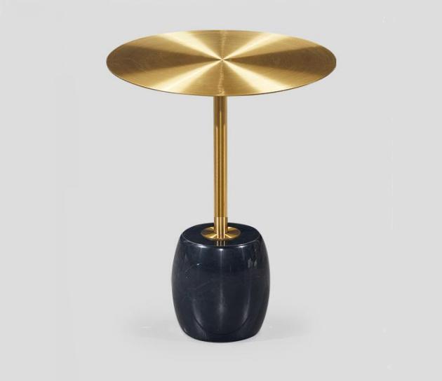 Gold and black coffee table Designer living room Stylish side tables