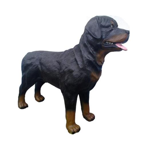 Decorative sculpture designed as a standing dark motley rottweiler 70cm (A23)