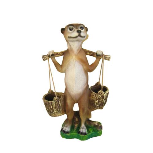 Decorative sculpture designed as a oppossum with two buckets on a branch 60cm