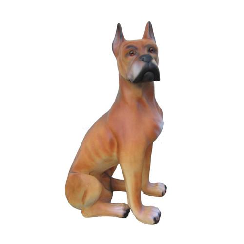Decorative sculpture designed as a light brown colored sitting dog 65 cm A275