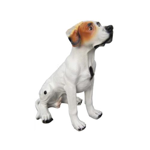 Decorative sculpture designed as a sitting natural colored skinny dog 60cm A276