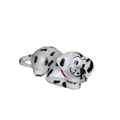 Motley white black colored decorative sculpture designed as a gloss dalmatian puppy 20cm (A32)