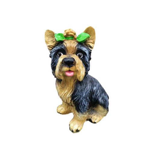 Decorative garden sculpture designed as a natural colored yorkshire terrier 36cm (A324)
