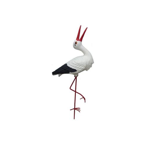 Decorative sculpture designed as a natural colored shouting stork 50cm
