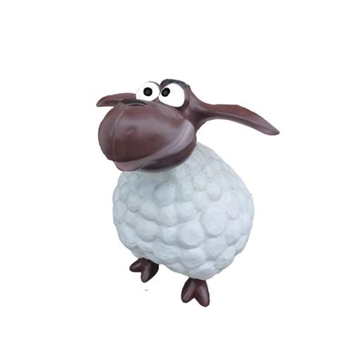 Decorative sculpture designed as a white colored cartoon round sheep 60cm