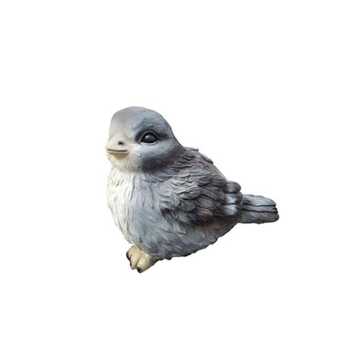 Decorative sculpture designed as an original colored motley dark grey bird 33cm