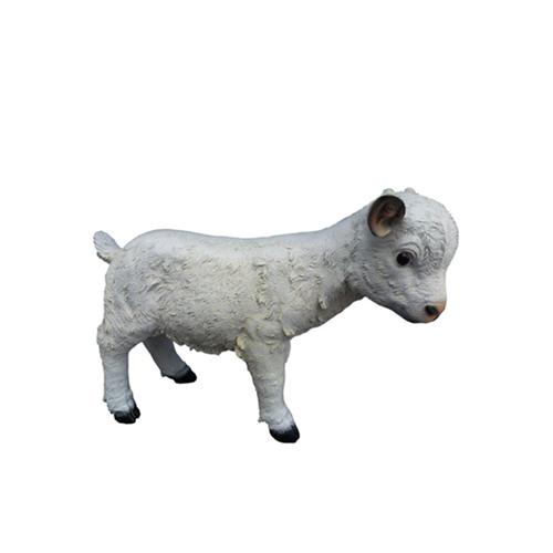 Decorative sculpture designed as an original colored standing shaggy lamb 40cm
