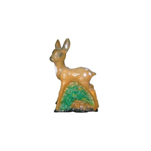 Gloss brown colored deco figure of a standing fawn in the forest 25cm