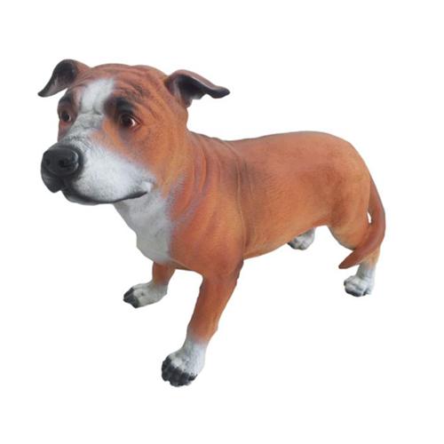 Deco figure designed as a light brown white colored standing puppy 45cm