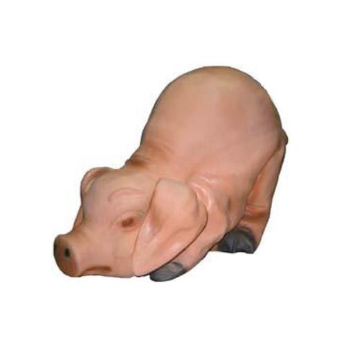 Light pink colored deko figure of a sleepy pig 35cm