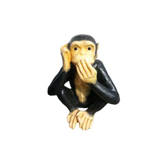 Deco figure designed as a black white sitting no talking monkey 34cm
