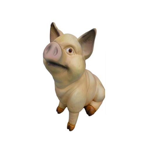 light pink colored deco figure of a sitting cartoon piglet 55cm