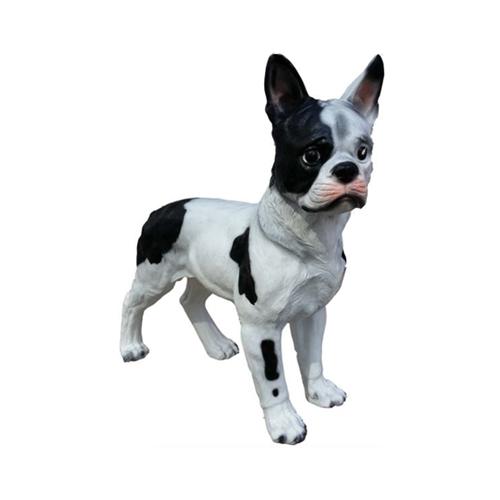 Motley white black colored decorative sculpture designed as standing dog 51cm (A512)