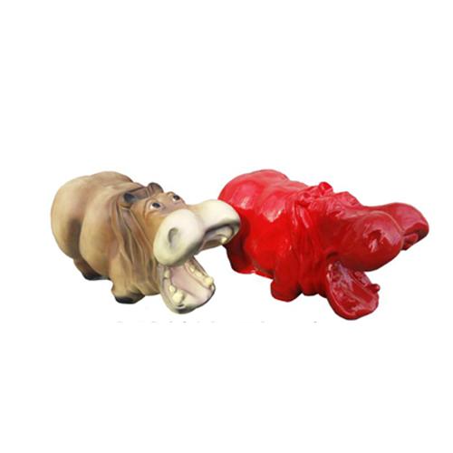Funny decorative sculpture designed as a hippo with an open mouth 50cm