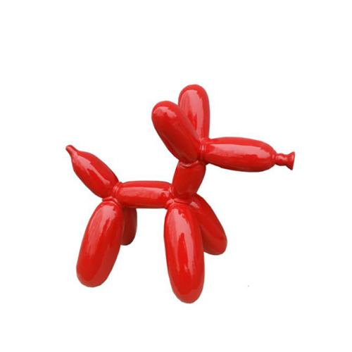 Deco figure of a full red gloss colored balloon animal imitation 62cm