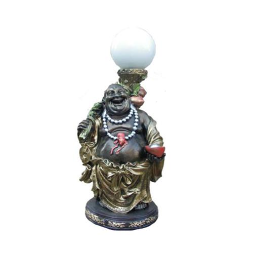 Decorative lamp of smiling chinese Budai figure sculpture 54 cm height (B22)