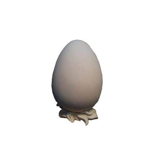 Decorative sculpture of an original oval white egg on a stand 52cm