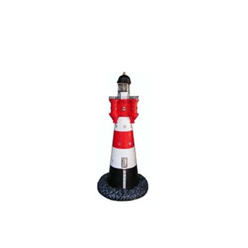 Decorative sculpture designed as red white colored lighthouse 50cm