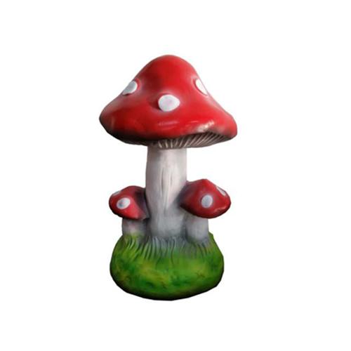 Colorful decorative sculpture designed as amanita mushrooms 32cm