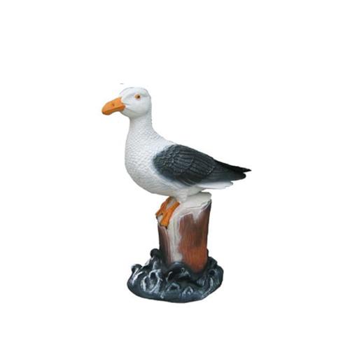 Original colored decorative sculpture designed as a seagull on a pillar 43cm