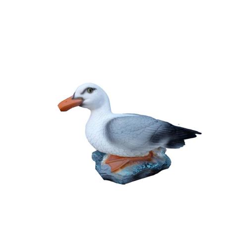 Decorative sculpture designed as an original colored duck on a stone 38cm