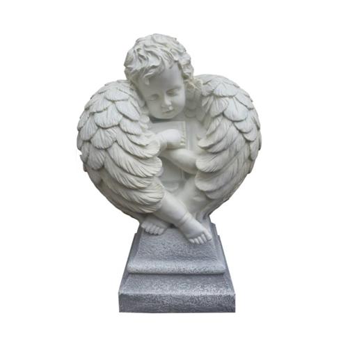 Decorative sculpture of a little angel holding a book 54 cm height R108