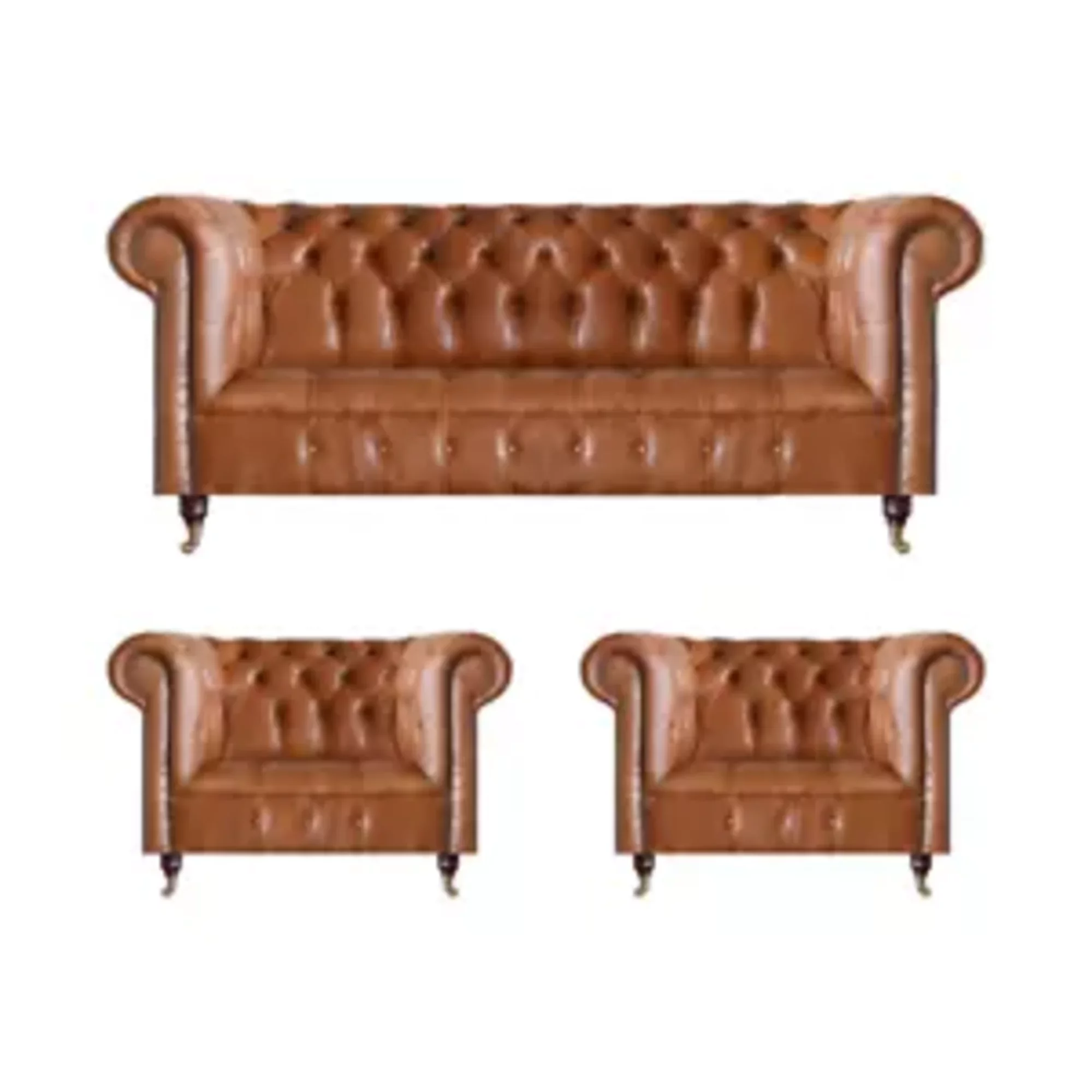 Chesterfield Seating Brown Sofas Single Seater Living Room Furniture