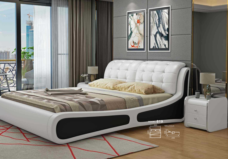 Bed upholstery design luxury double beds white 180x200cm bedroom leather Bed upholstery design luxury double beds white 180x200cm bedroom leather