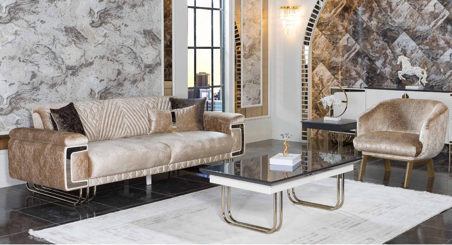 Living room modern sofa set three-seater upholstered armchair coffee table Living room modern sofa set three-seater upholstered armchair coffee table