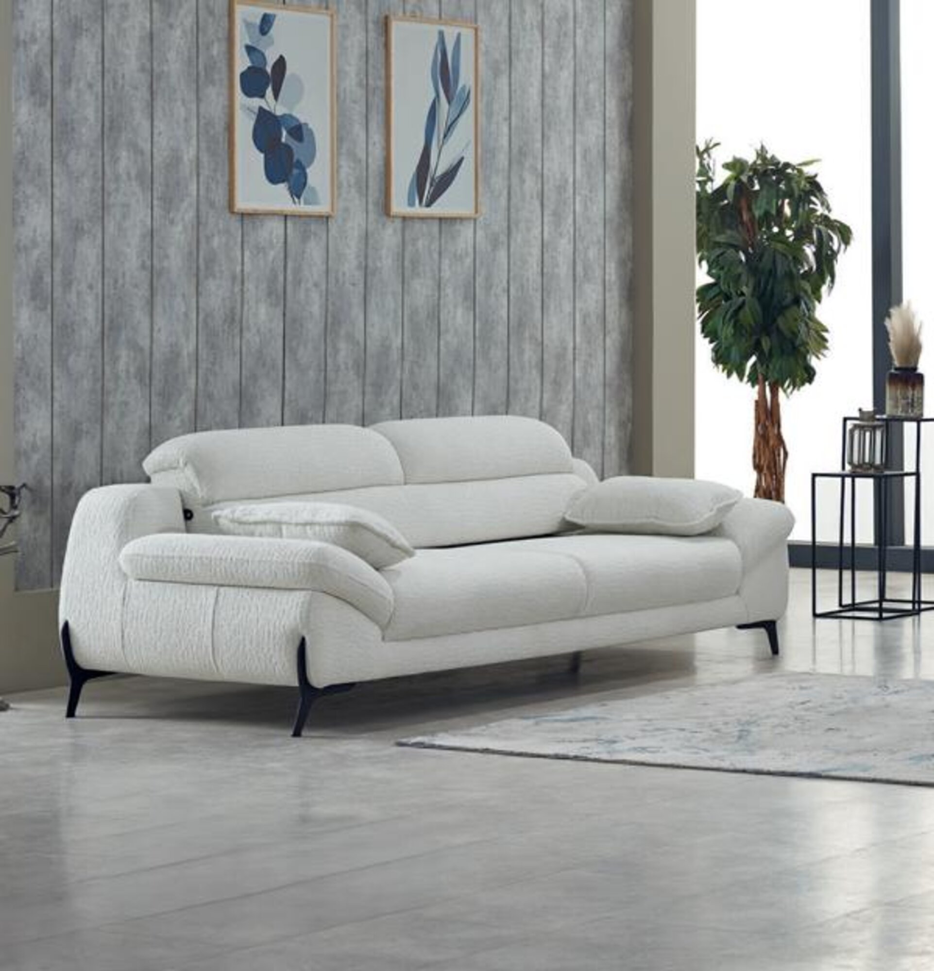Couch three-seater sofa 3-seater upholstered sofa white modern
