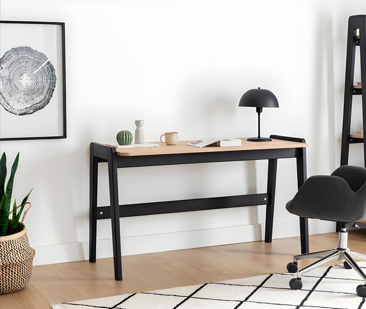 Black-beige computer desk robust desk designer office furniture