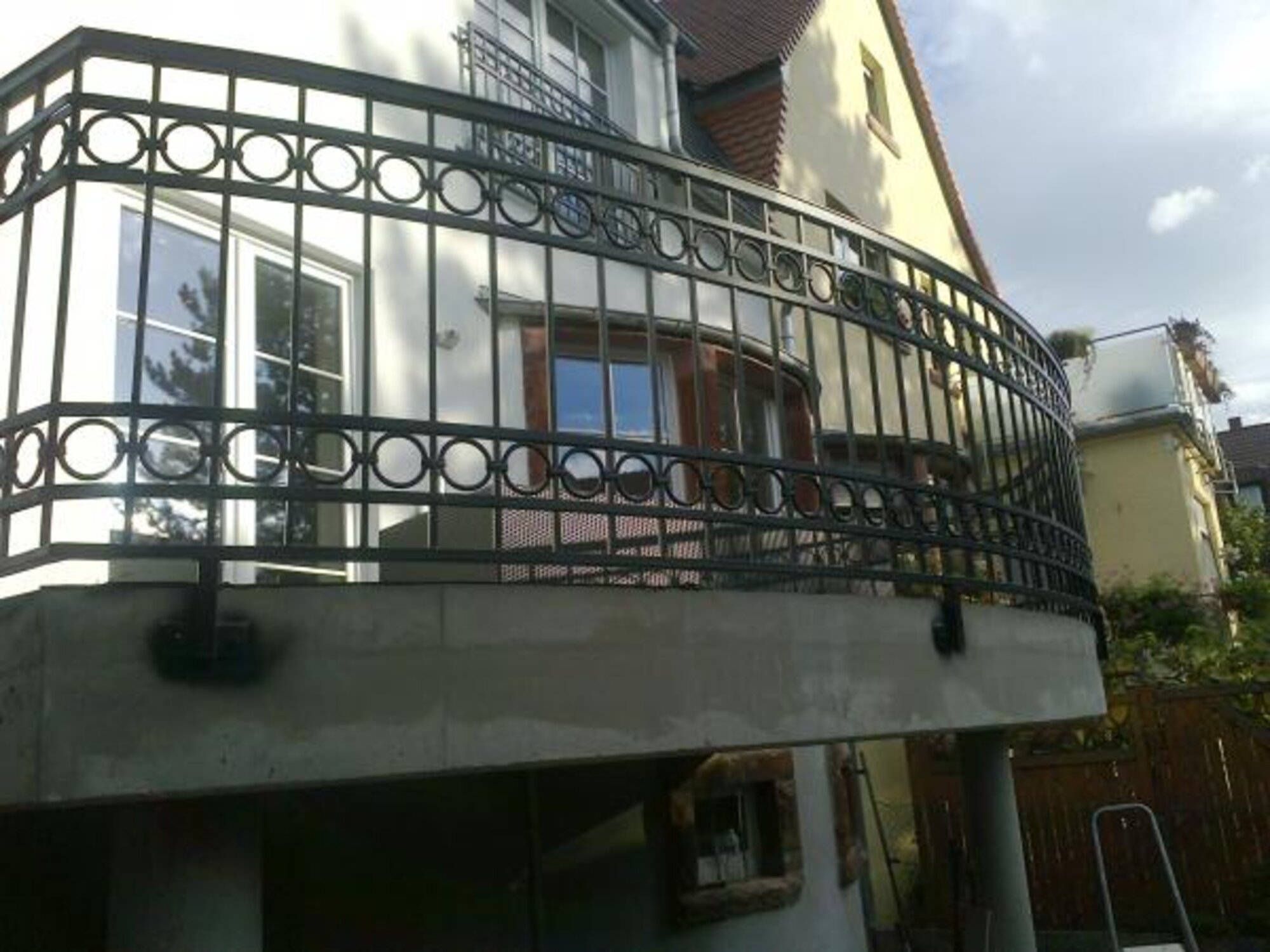 Balcony railing fence handmade custom-made wrought iron stairs balconies 156