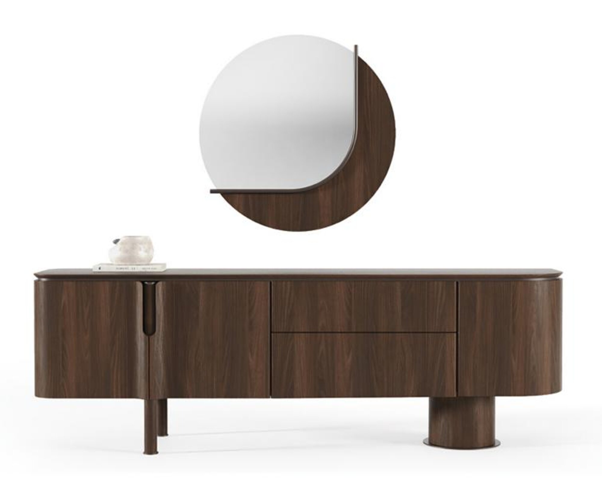 Convenient brown chest of drawers with mirror stylish sideboard dining room furniture