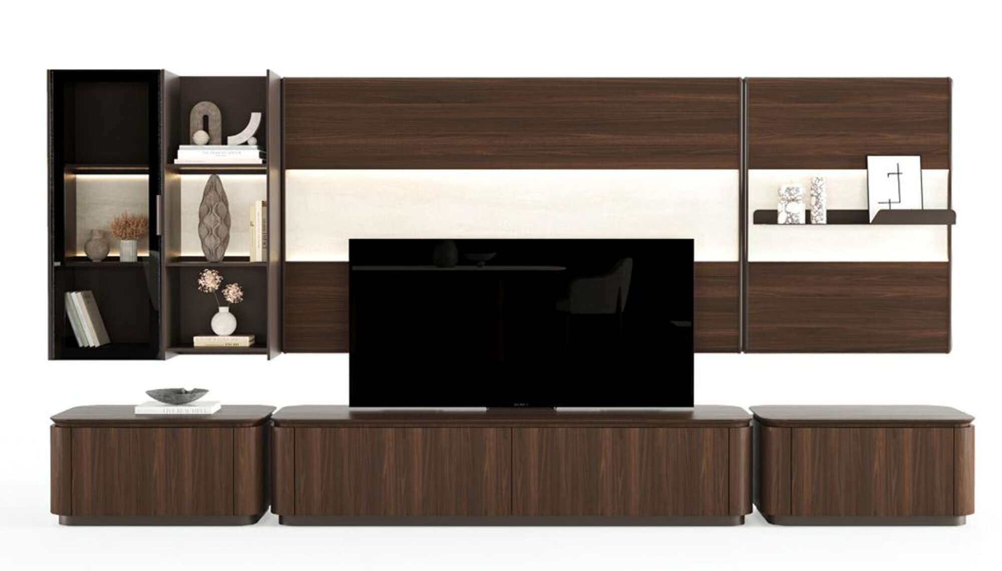 Modern Braun TV Wall Functional Living Wall Television Wall Living Room Furniture