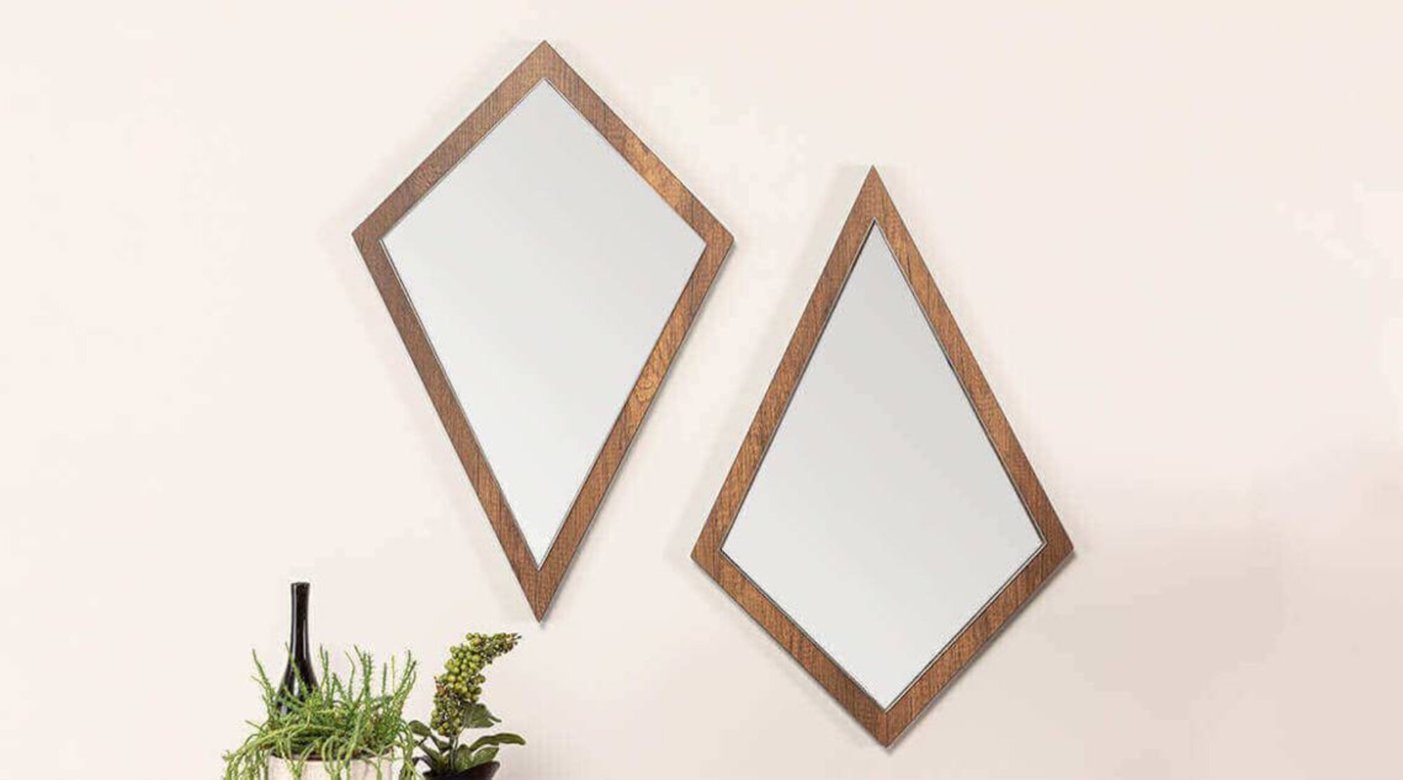 Modern 2x mirror wall mirror wood frame luxury furniture