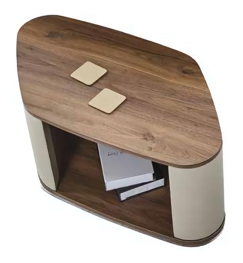 Designer coffee table with shelf wooden table storage home office furniture