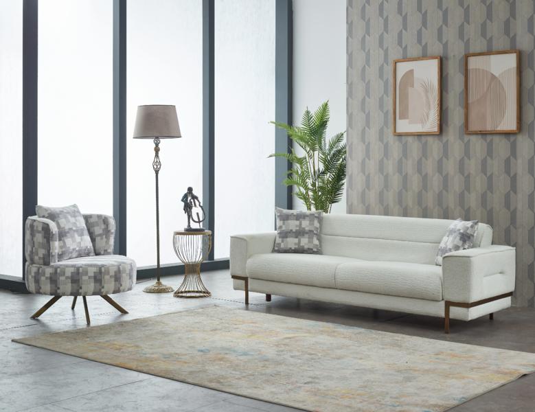 Sofa set three-seater fabric sofa upholstered sofa white armchair 2-piece Sofa set three-seater fabric sofa upholstered sofa white armchair 2-piece