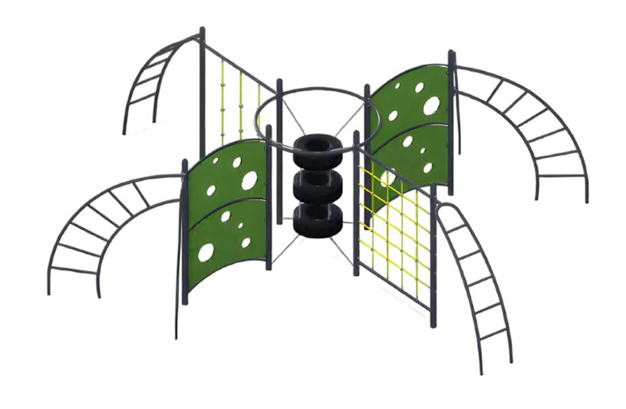 Playground balance transitions climbing nets suspension bridges hanging bars play bridge