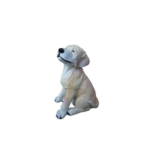 Decorative sculpture designed as a white colored sitting puddy 32cm