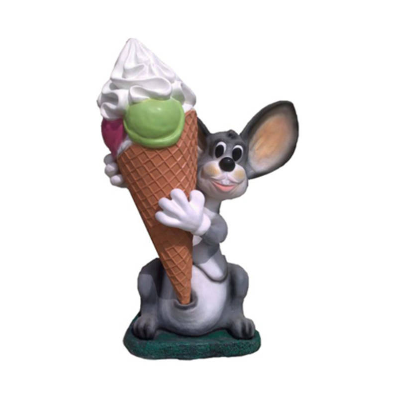 Decorative sculpture designed as a mouse with an ice-cream figure 131cm height Decorative sculpture designed as a mouse with an ice-cream figure 131cm height